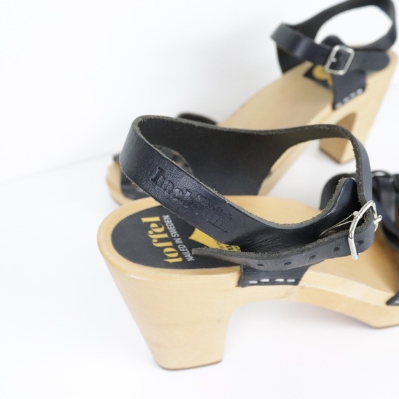 Swedish Hasbeens Braided Sky High Clog Sandals Womens 41 11 Black - Picture 7 of 12